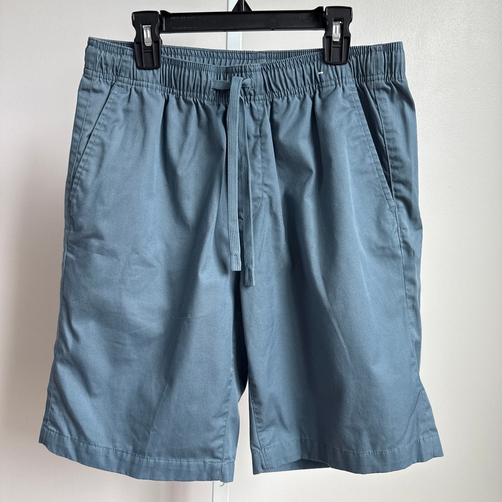 Polham Relaxed Coastal Academia Drawstring Elastic Waist Shorts 30 Blue